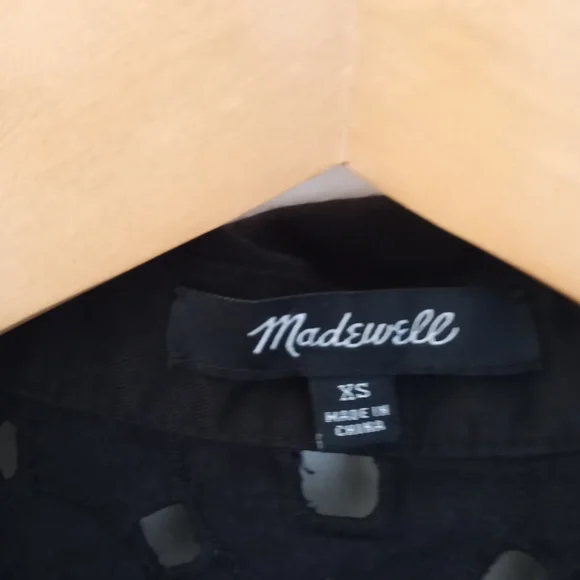 Madewell XS Black Eyelet Mix Top - Picture 3 of 11